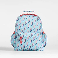 Lightning Bolts Aqua Medium Kids Backpack with Side Pockets