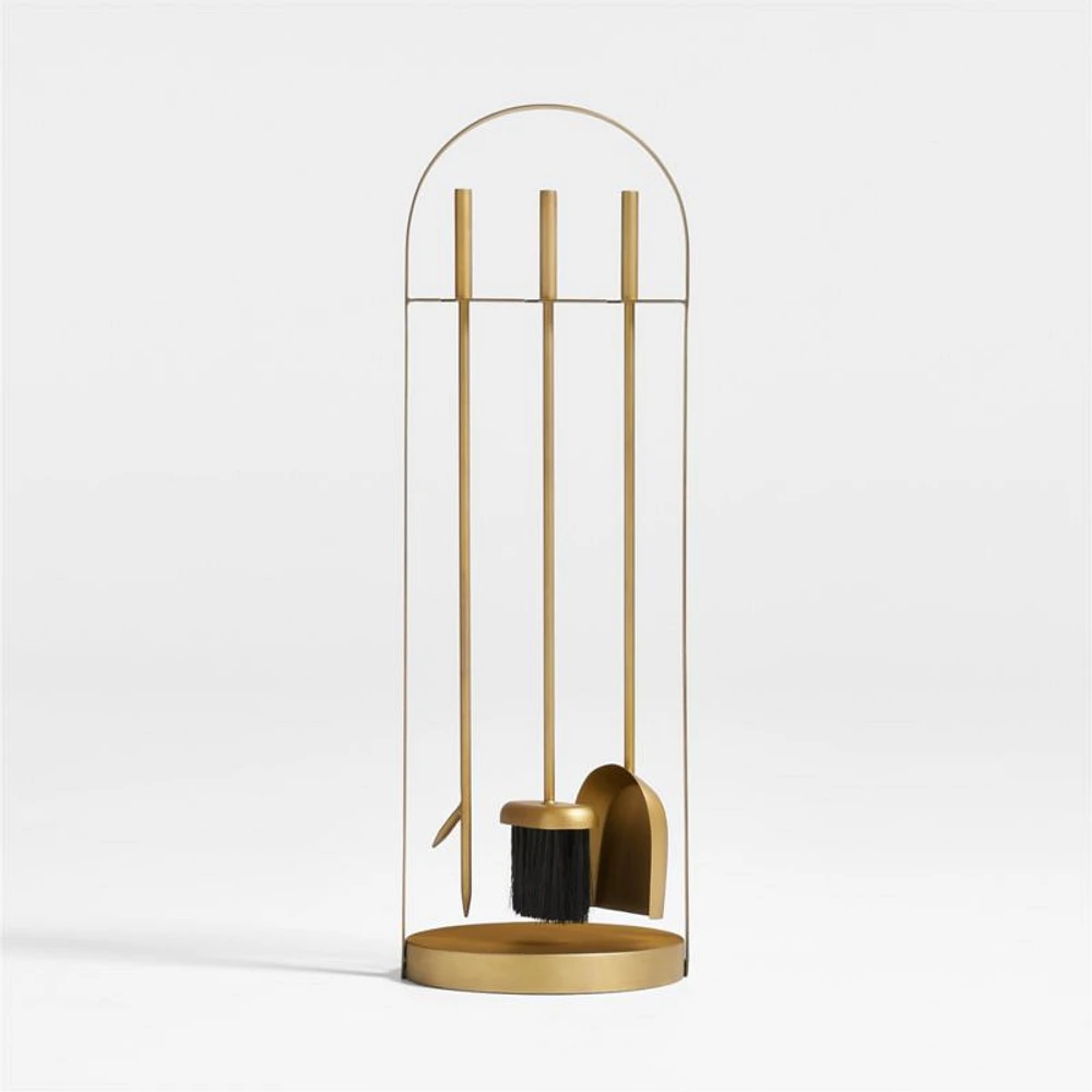 Brass Arch Fireplace Tools