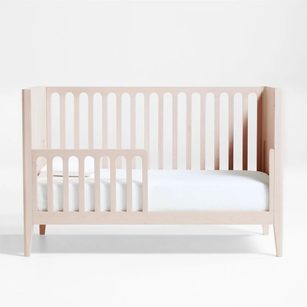 Archie Whitewashed Ash Wood Convertible Baby Crib