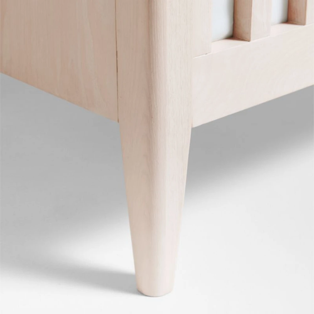 Archie Whitewashed Ash Wood Convertible Baby Crib