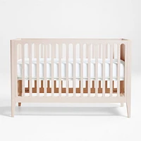 Archie Whitewashed Ash Wood Convertible Baby Crib