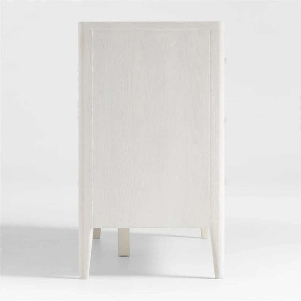 Archie Whitewashed Ash Wood Wide 6-Drawer Kids Dresser