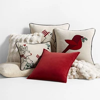 Arctic Friend Snowman 23"x23" Ivory Multi Throw Pillow Cover by Joan Anderson