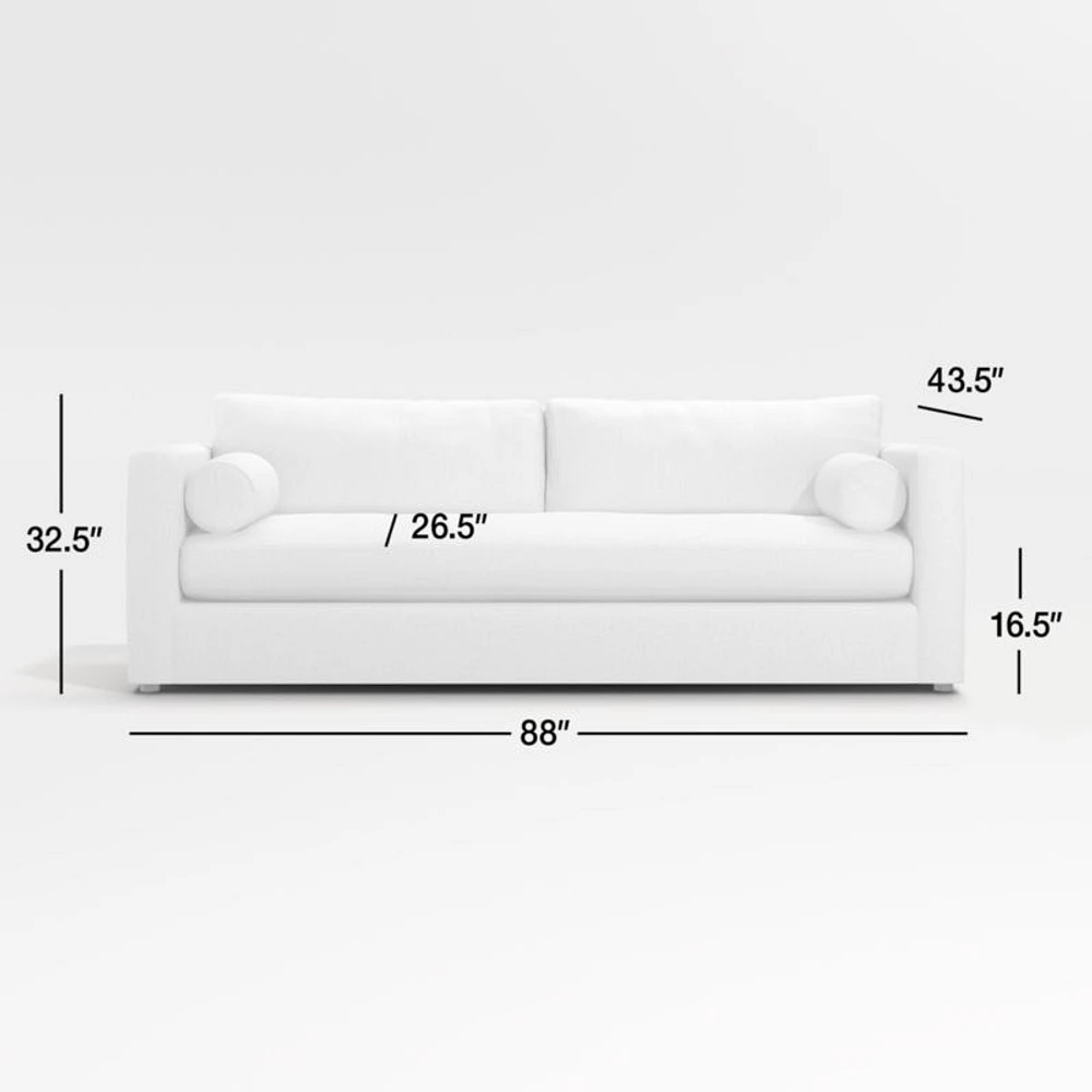 Aris 88" Deep Track-Arm Bench Sofa