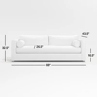 Aris 88" Deep Track-Arm Bench Sofa