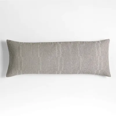 Arli Dobby Striped Black and Grey 54"x20" Body Pillow Cover
