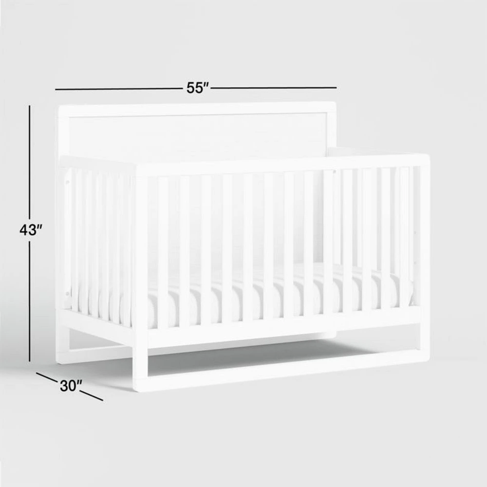 Arlyn Two-Tone White Wood Baby Crib