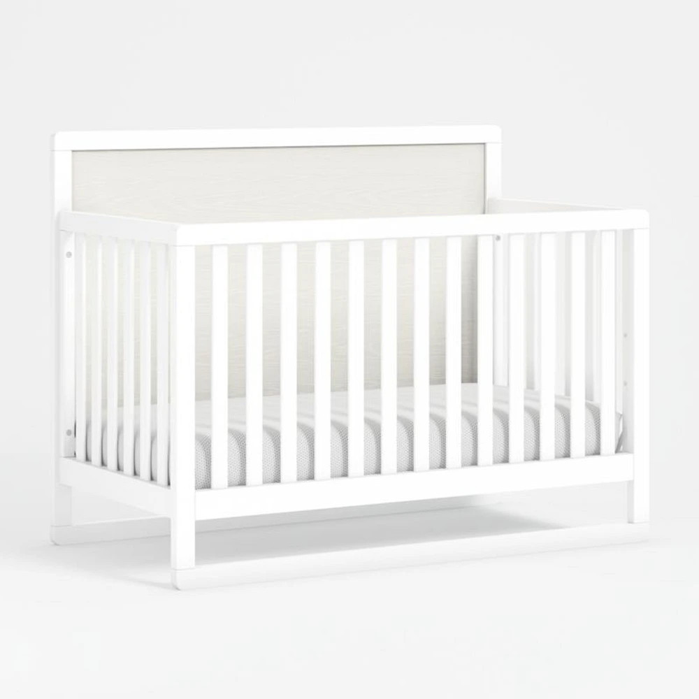 Arlyn Two-Tone White Wood Baby Crib