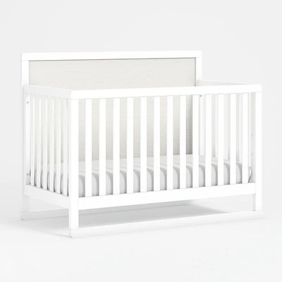 Arlyn Two-Tone White Wood Baby Crib