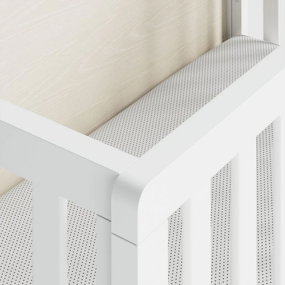 Arlyn Two-Tone White Wood Baby Crib