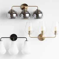 Arren Brass 3-Light Wall Sconce with Clear Angled Shades