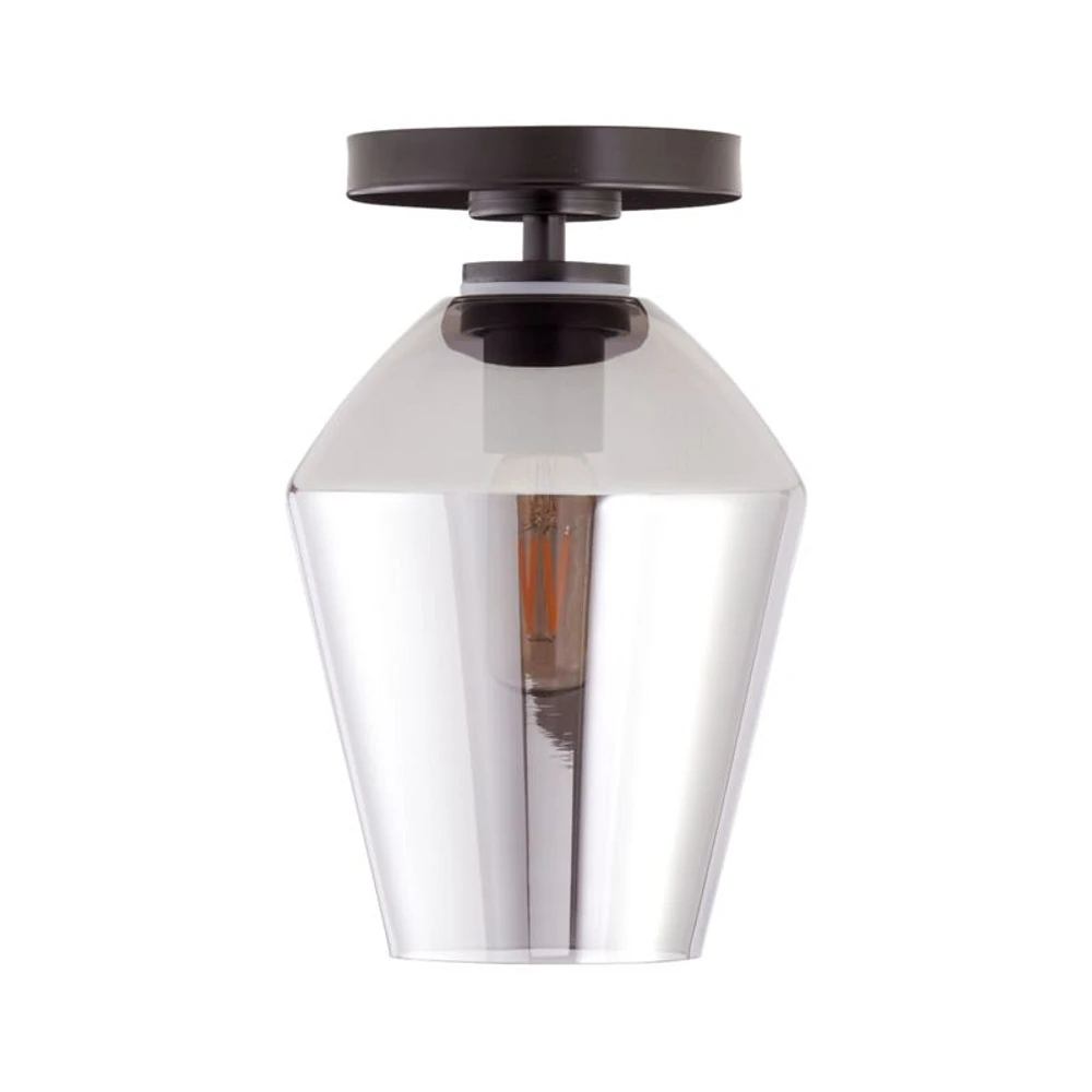 Arren Black Flush Mount Light with Silver Angled Shade