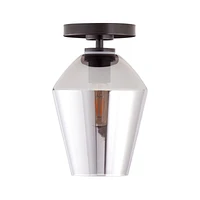Arren Black Flush Mount Light with Silver Angled Shade