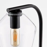 Arren Black Floor Lamp with Clear Angled Shade 56"