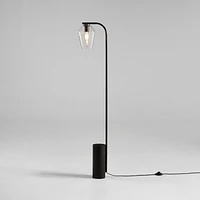 Arren Black Floor Lamp with Clear Angled Shade 56"