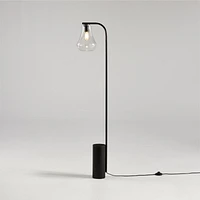 Arren Black Floor Lamp with Clear Teardrop Shade