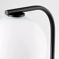 Arren Black Floor Lamp with Milk Round Shade 56"