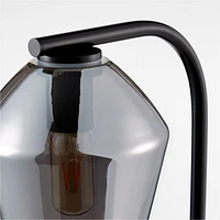 Arren Black Floor Lamp with Silver Angled Shade 56"