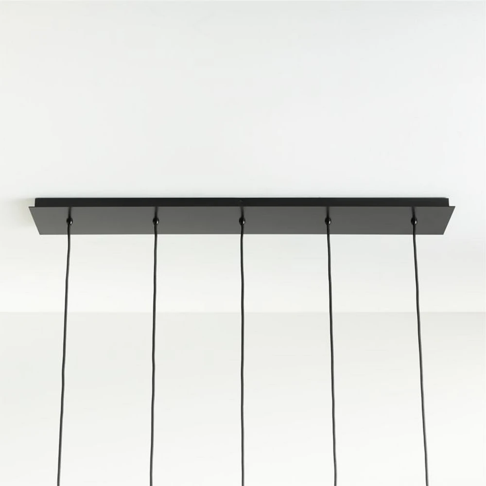 Arren Black 5-Light Linear Pendant with Large Round Clear Glass Shades