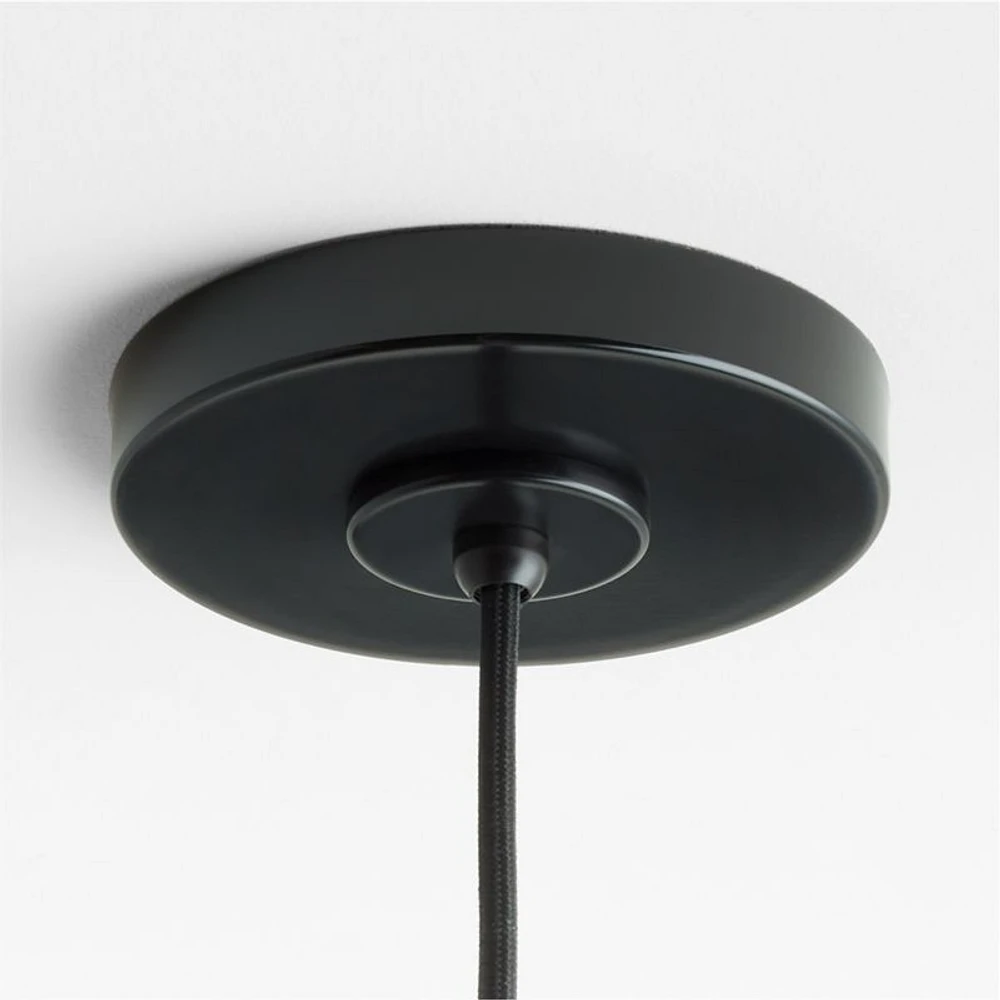 Arren Black Single Pendant Light with Large Round Clear Glass Shade