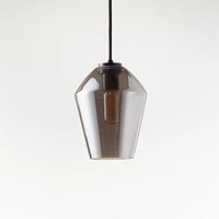 Arren Black Single Pendant Light with Silver Angled Shade
