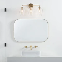 Arren Brass 3-Light Wall Sconce with Clear Angled Shades