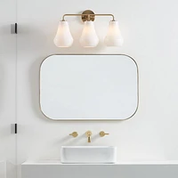 Arren Brass 3-Light Wall Sconce with Milk Teardrop Shades