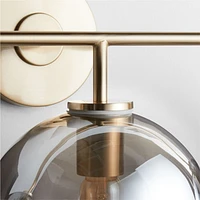 Arren Brass 3-Light Wall Sconce with Silver Round Shades