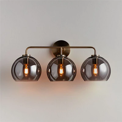 Arren Brass 3-Light Wall Sconce with Silver Round Shades