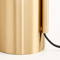 Arren Brass Floor Lamp with Clear Round Shade 56"