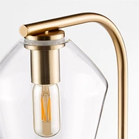 Arren Brass Floor Lamp with Clear Angled Shade 56"