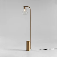 Arren Brass Floor Lamp with Clear Teardrop Shade