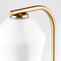 Arren Brass Floor Lamp with Milk Angled Shade 56"