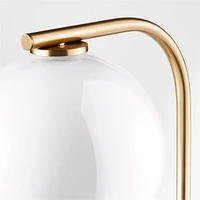 Arren Brass Floor Lamp with Milk Round Shade 56"