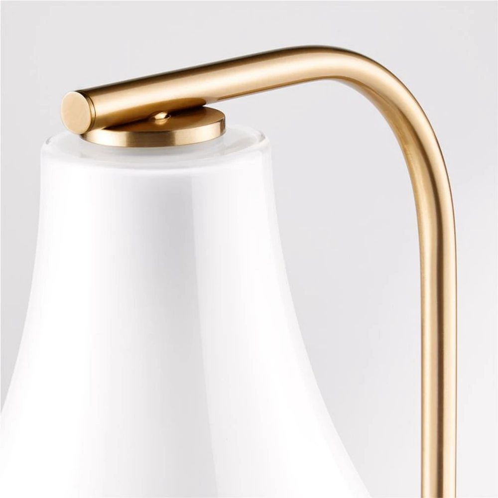 Arren Brass Floor Lamp with Milk Teardrop Shade