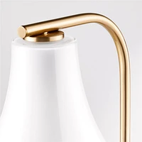 Arren Brass Floor Lamp with Milk Teardrop Shade