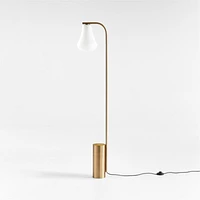 Arren Brass Floor Lamp with Milk Teardrop Shade