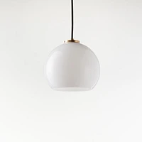 Arren Brass Single Pendant Light with Milk Round Shade