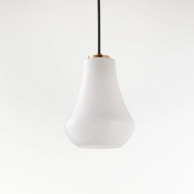 Arren Brass Single Pendant Light with Milk Teardrop Shade