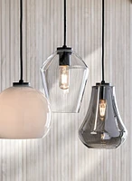Arren Black Single Pendant Light with Silver Angled Shade