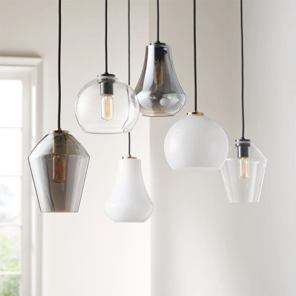 Arren Black Single Pendant Light with Silver Angled Shade