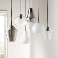 Arren Black Single Pendant Light with Silver Angled Shade