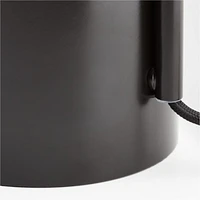Arren Black Table Lamp with Clear Teardrop Shade 22.25"
