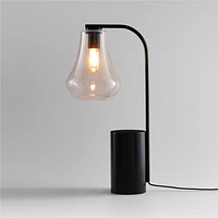 Arren Black Table Lamp with Clear Teardrop Shade 22.25"