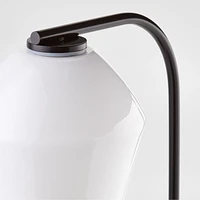 Arren Black Table Lamp with Milk Angled Shade 22.25"