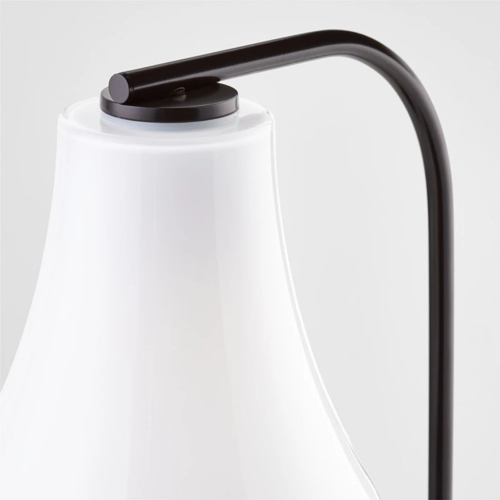 Arren Black Table Lamp with Milk Teardrop Shade 22.25"