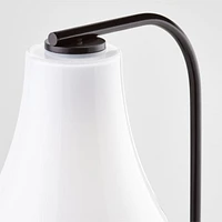 Arren Black Table Lamp with Milk Teardrop Shade 22.25"
