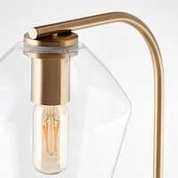 Arren Brass Table Lamp with Clear Angled Shade 22.25"