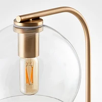 Arren Brass Table Lamp with Clear Round Shade 22.25"