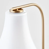 Arren Brass Table Lamp with Milk Teardrop Shade 22.25"